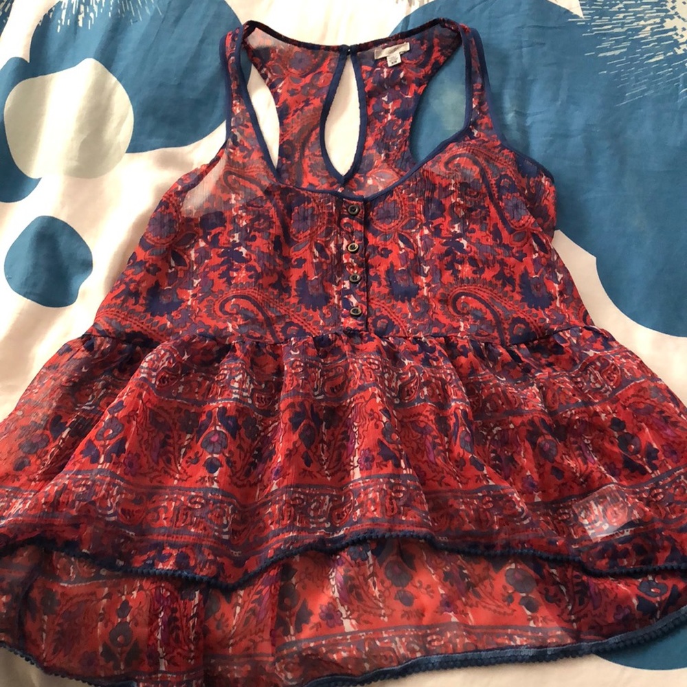 Sheer flowy tank top size xs